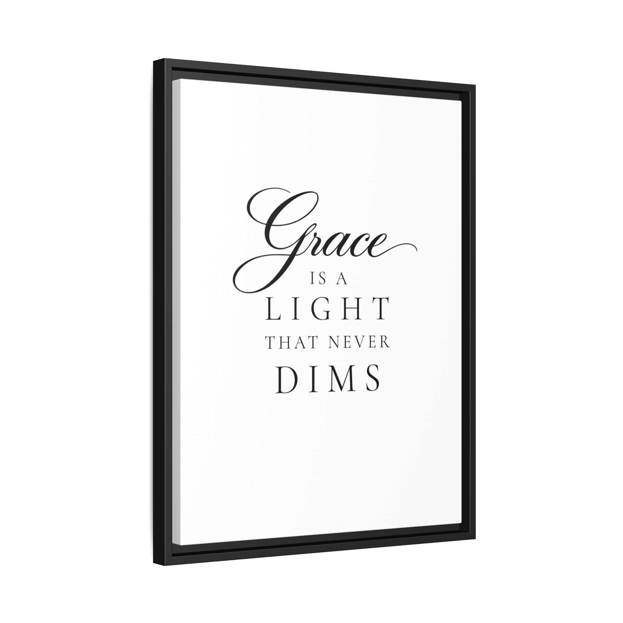 “Grace Is a Light” Canvas Wall Art | Black Frame