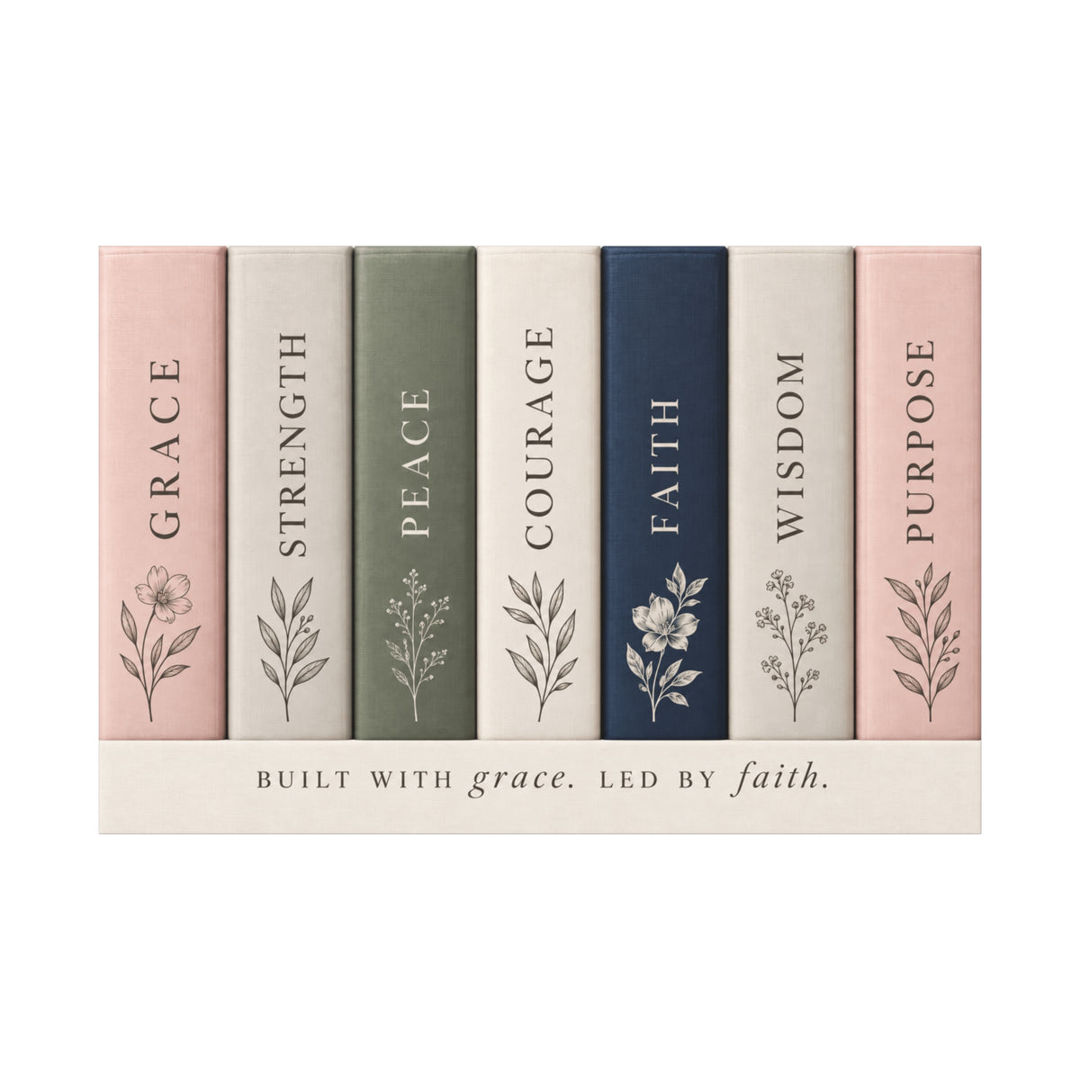 Built With Grace | Christian Book Spine Canvas Wall Art