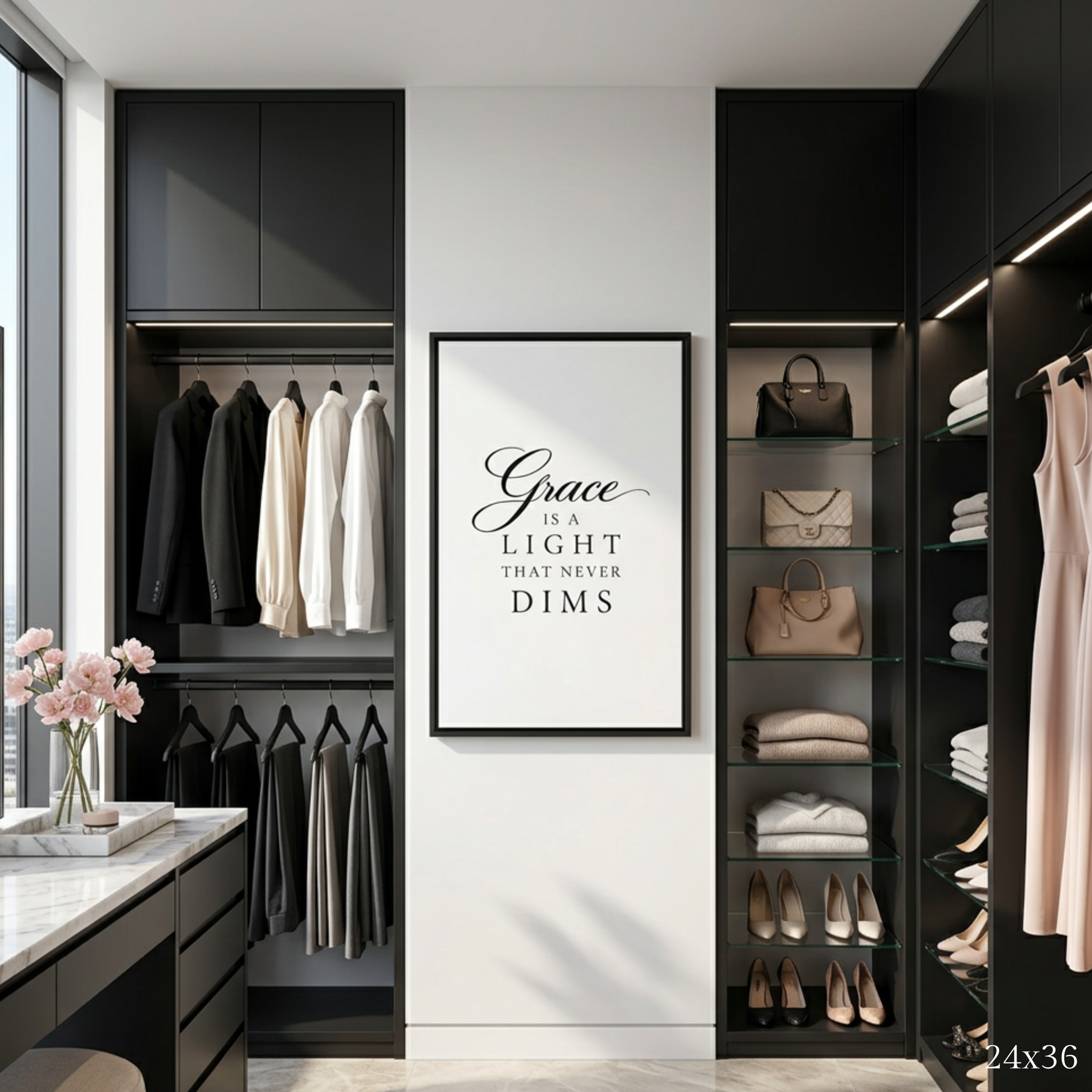 “Grace Is a Light” Canvas Wall Art | Black Frame