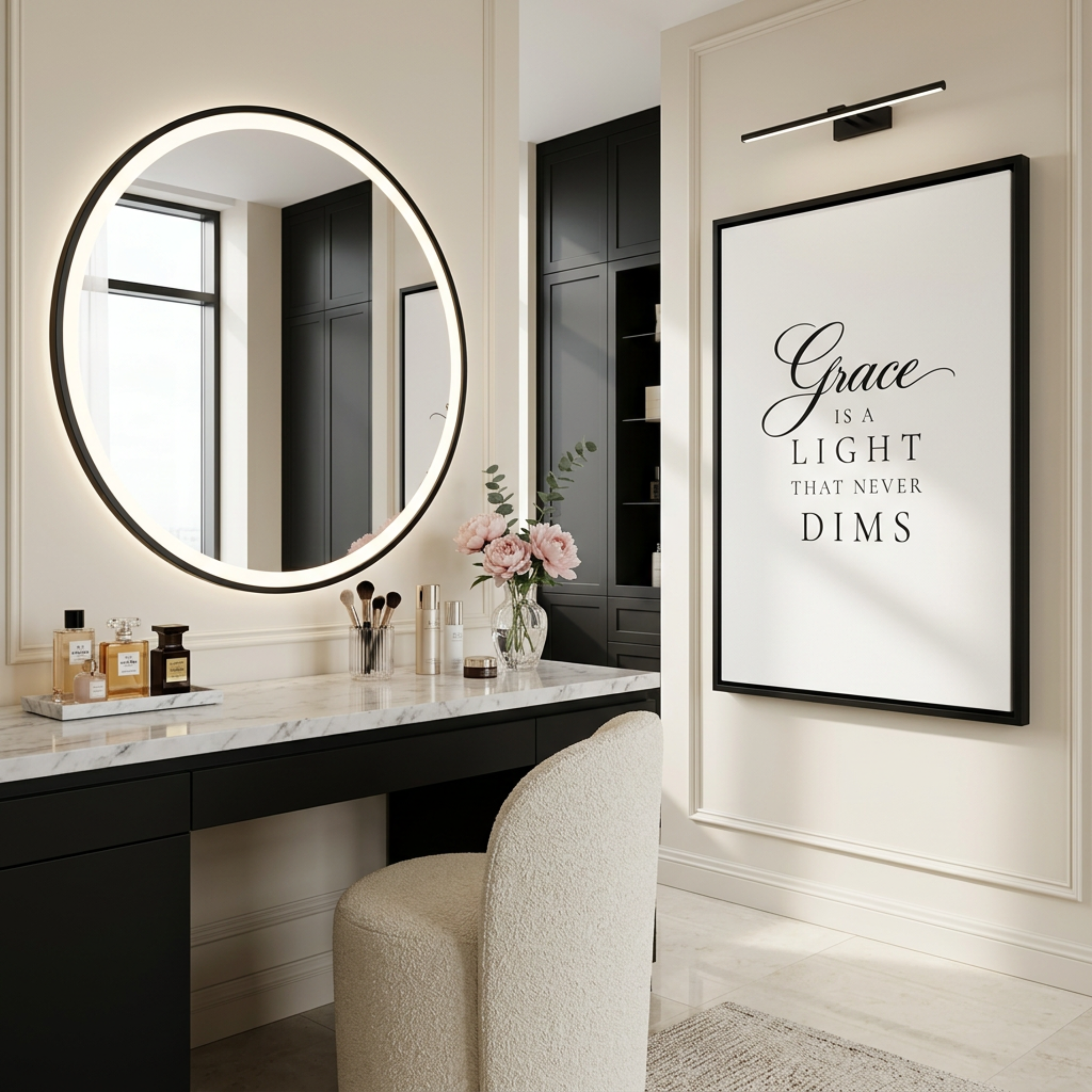 “Grace Is a Light” Canvas Wall Art | Black Frame