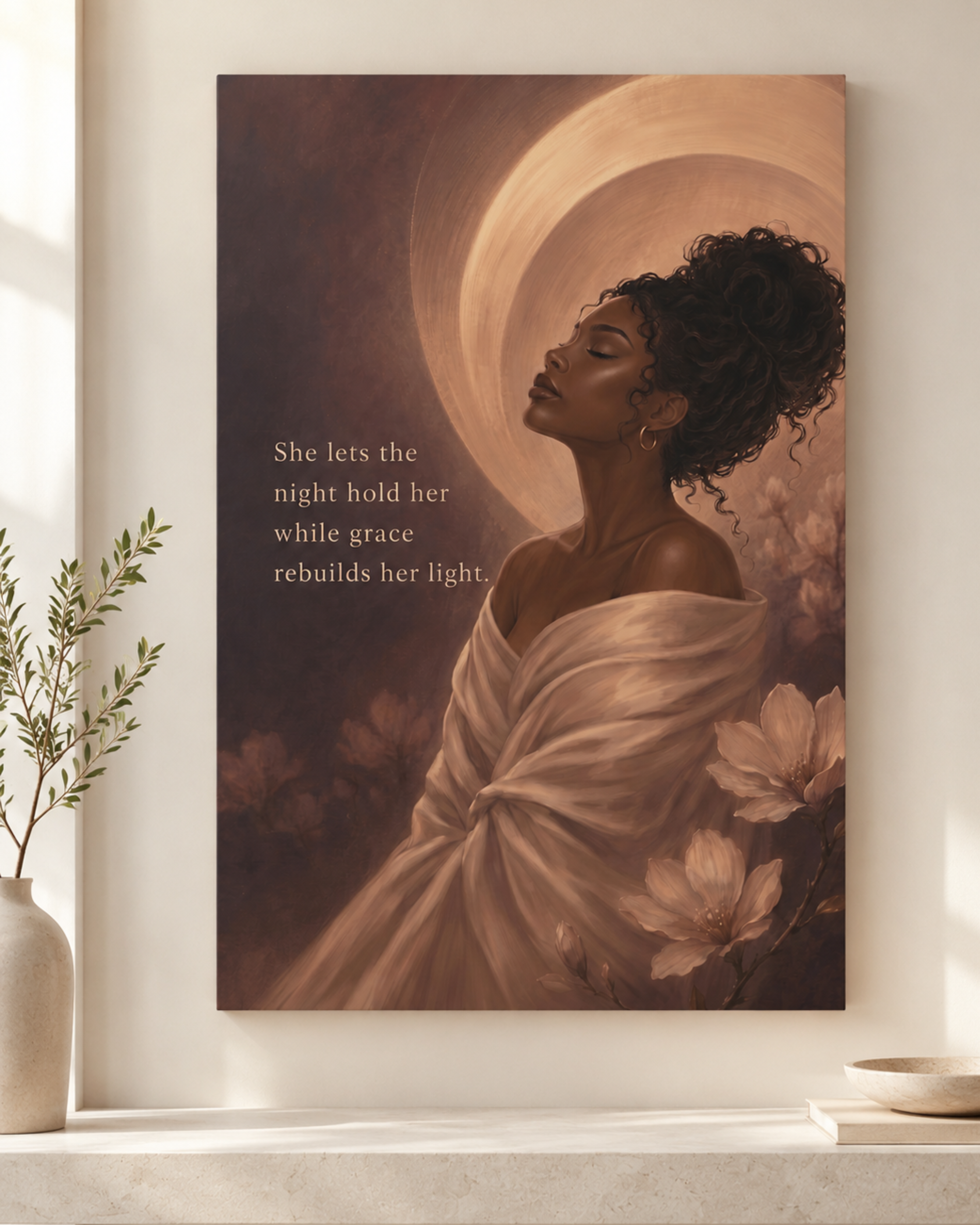 Grace Rebuilds Her Light | Inspirational Bedroom Wall Art