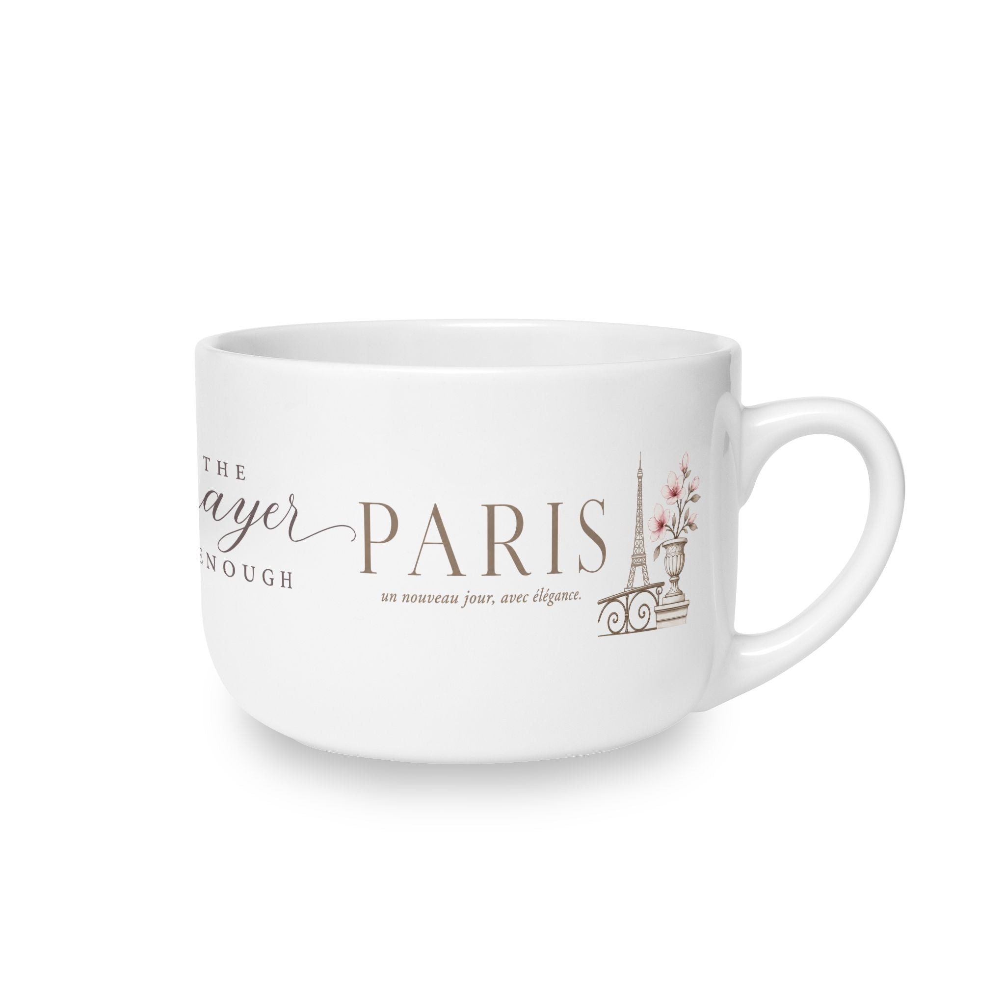 Inspirational Prayer Ceramic Latte Mug — 25oz Large Religious Coffee Cup