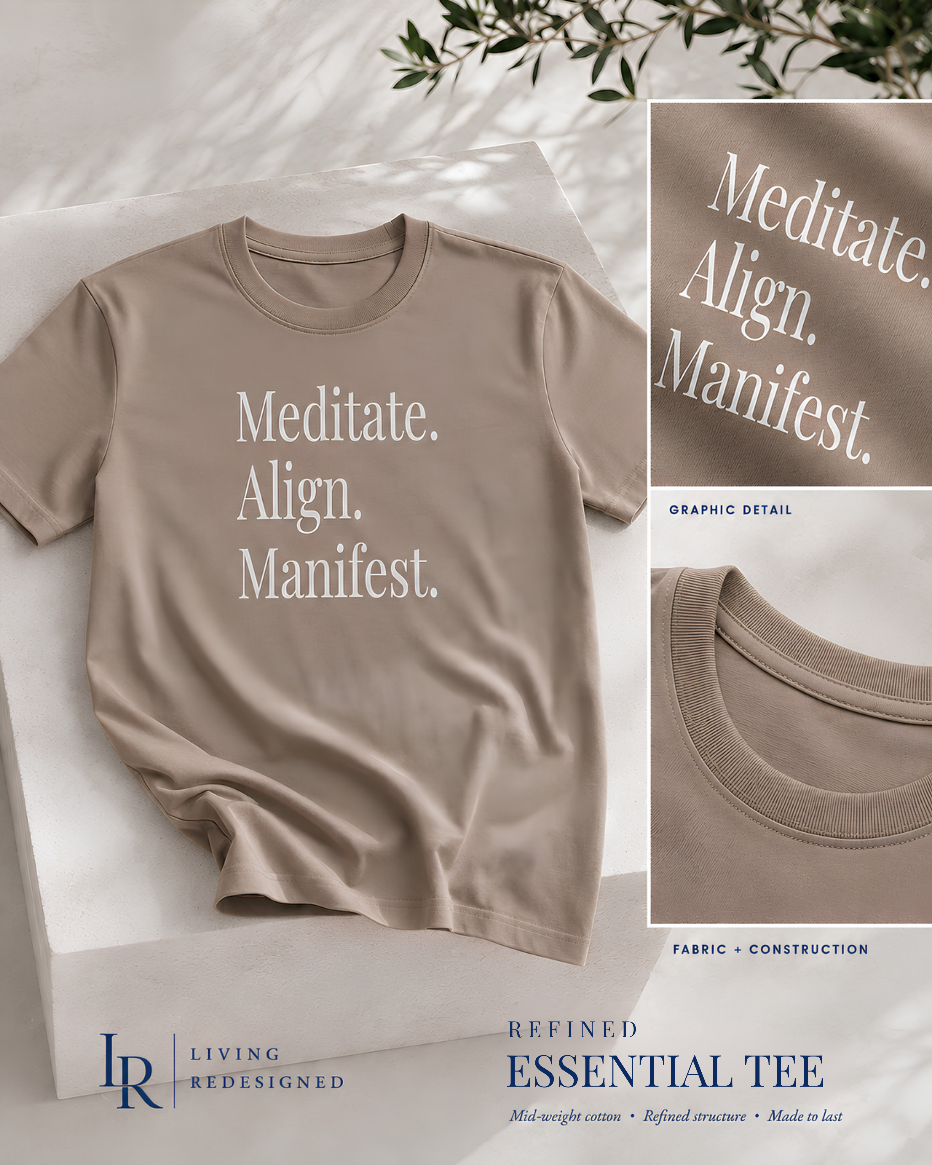 Relaxed-fit cotton Manifestation T-shirt for women with a ribbed crew neckline and structured everyday drape.