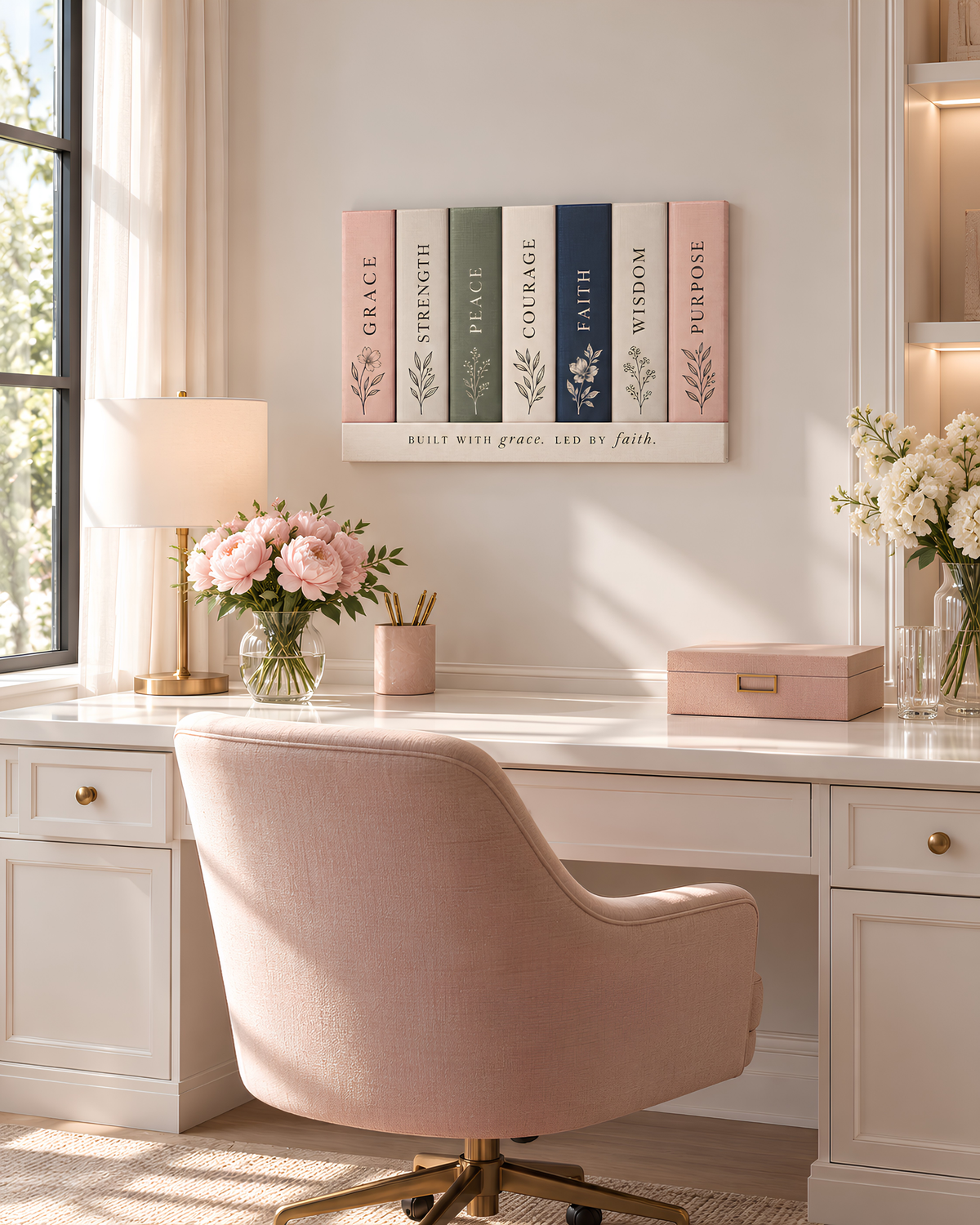 Built With Grace | Christian Book Spine Canvas Wall Art