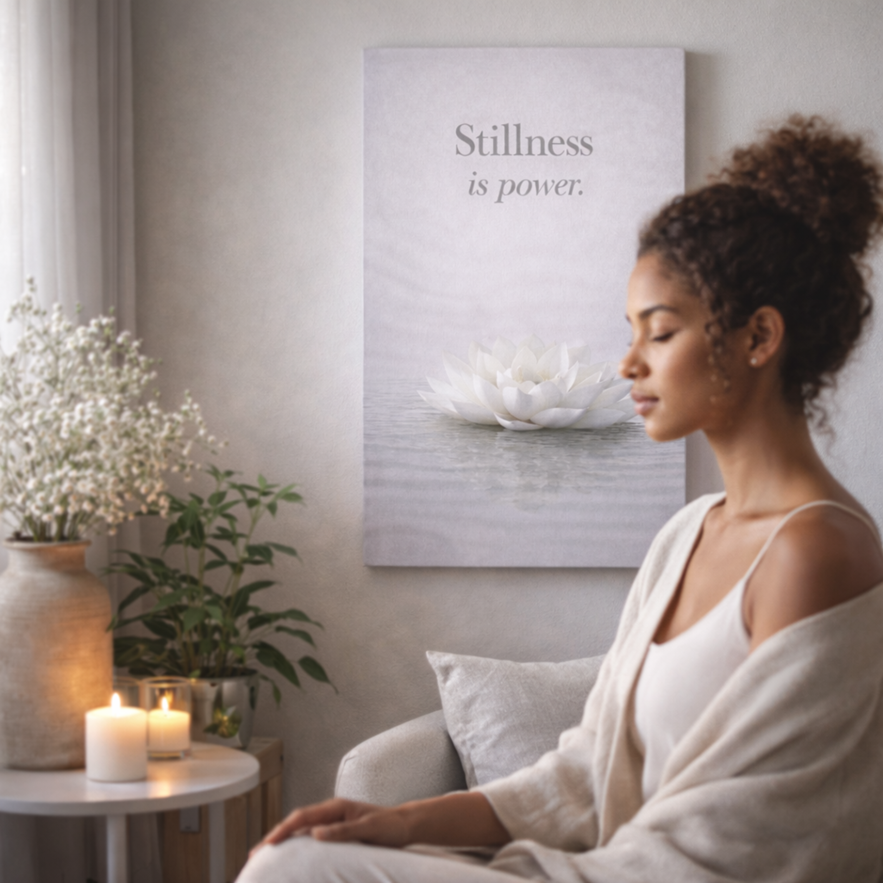 "Stillness Is Power" Canvas Wall Art
