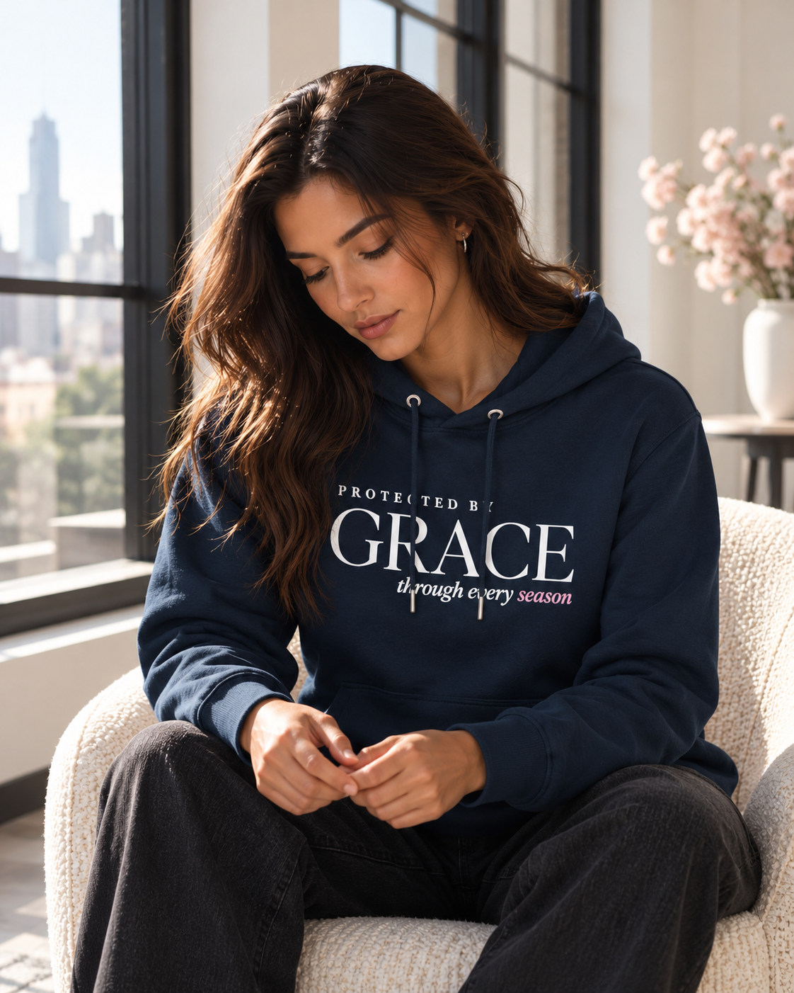 Women's graphic hoodies from Living Redesigned, featuring meaningful statement designs and everyday style.