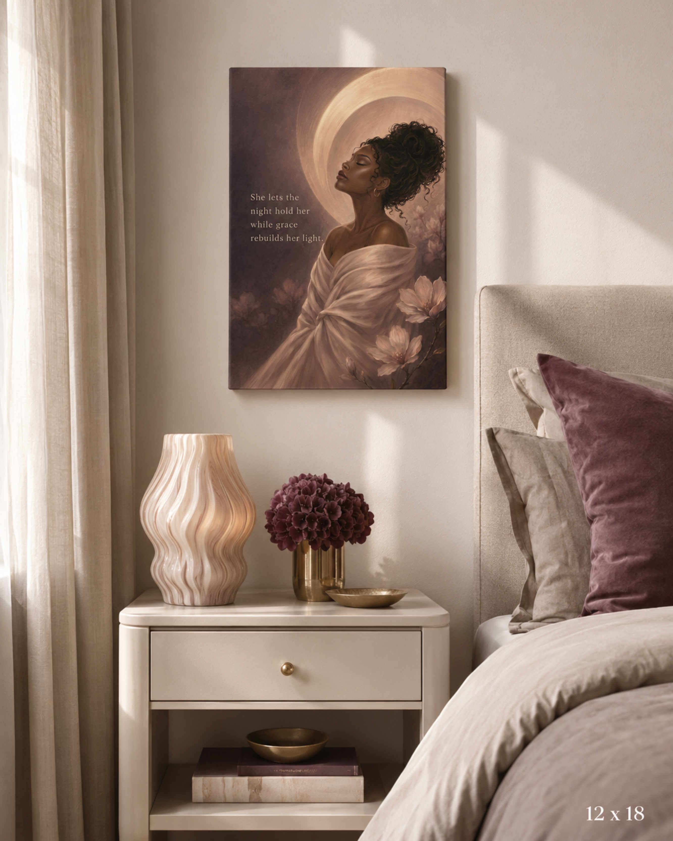Grace Rebuilds Her Light | Inspirational Bedroom Wall Art