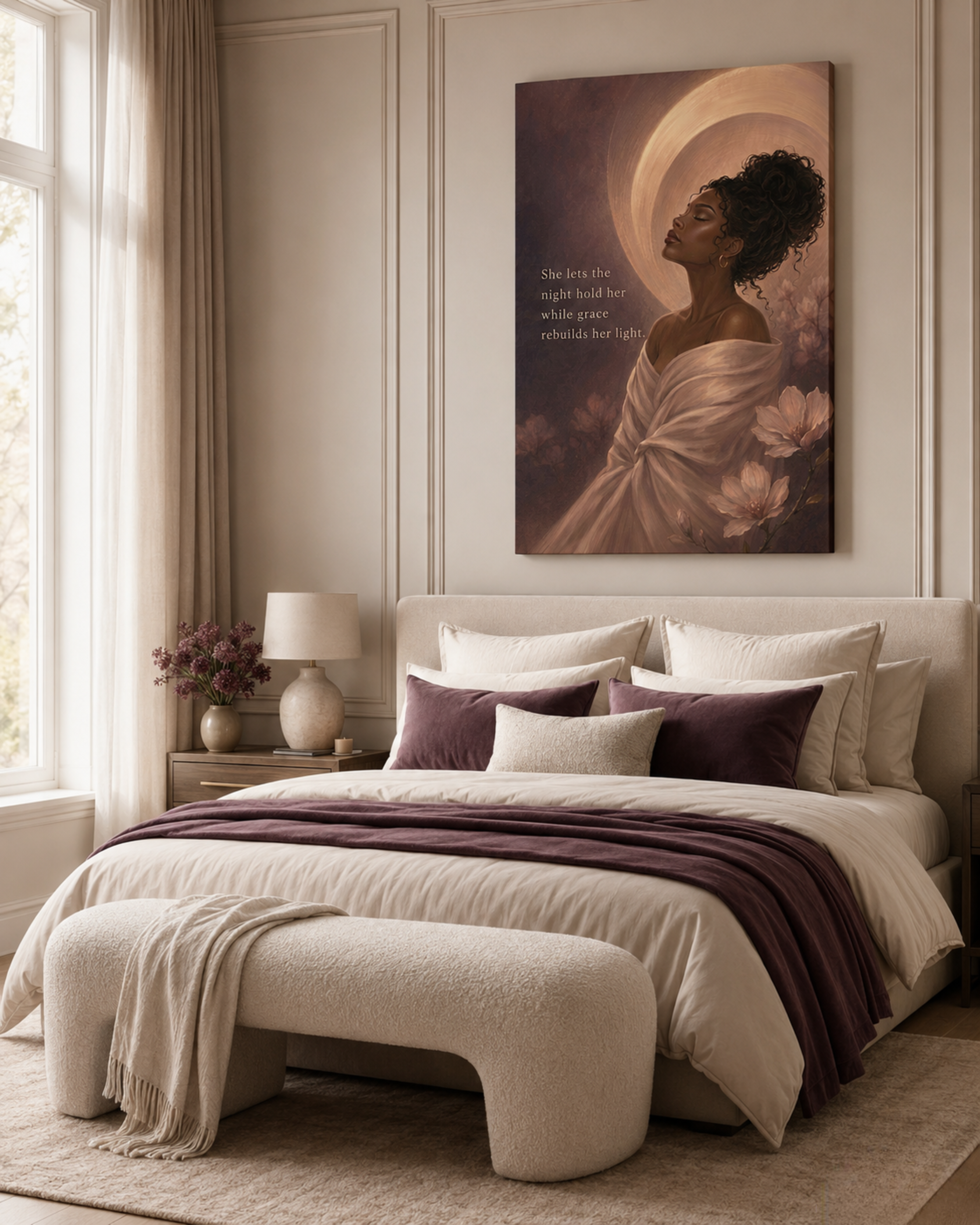 Grace Rebuilds Her Light | Inspirational Bedroom Wall Art