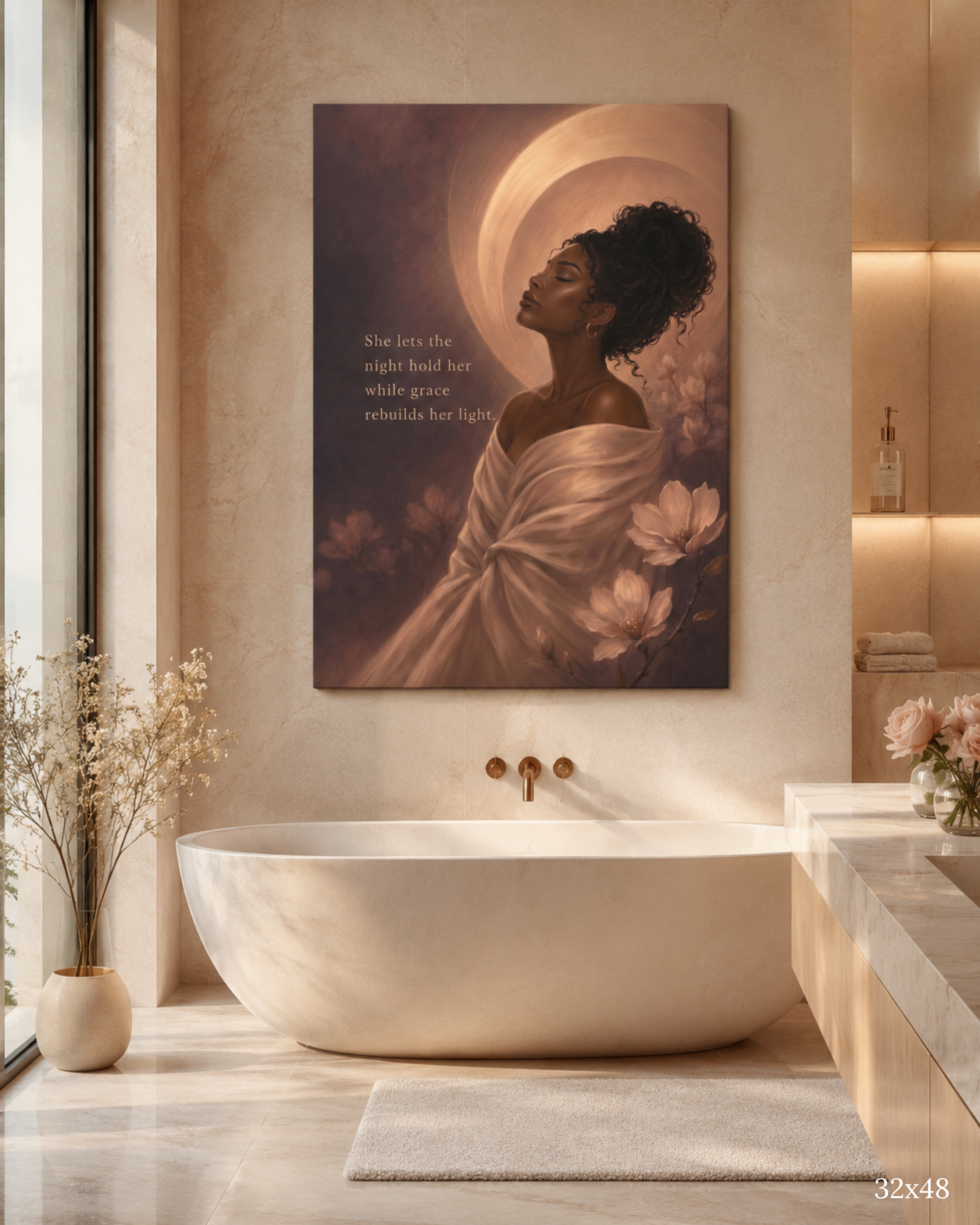 Grace Rebuilds Her Light | Inspirational Bedroom Wall Art