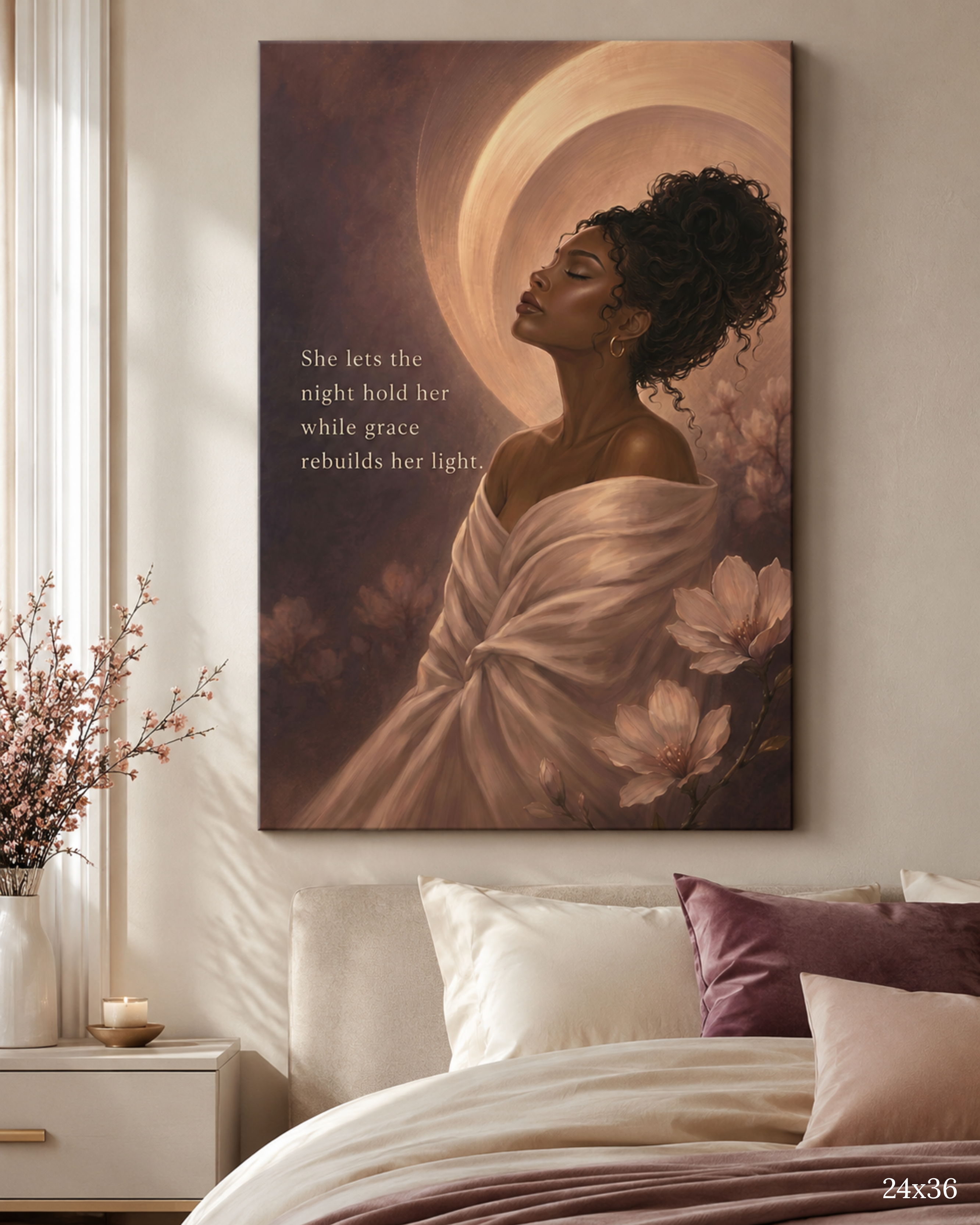 Grace Rebuilds Her Light | Inspirational Bedroom Wall Art
