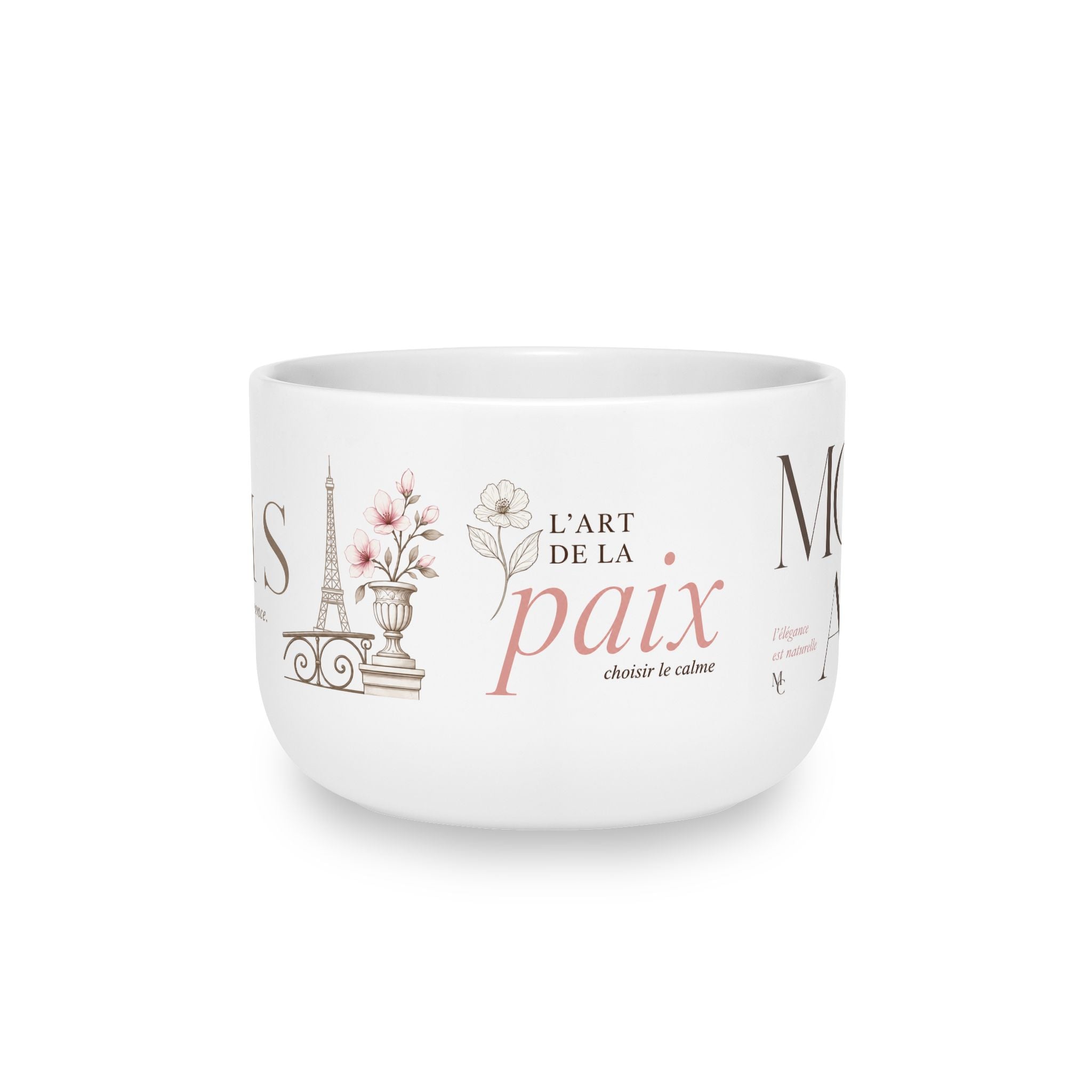 White Ceramic Latte Mug, 25oz