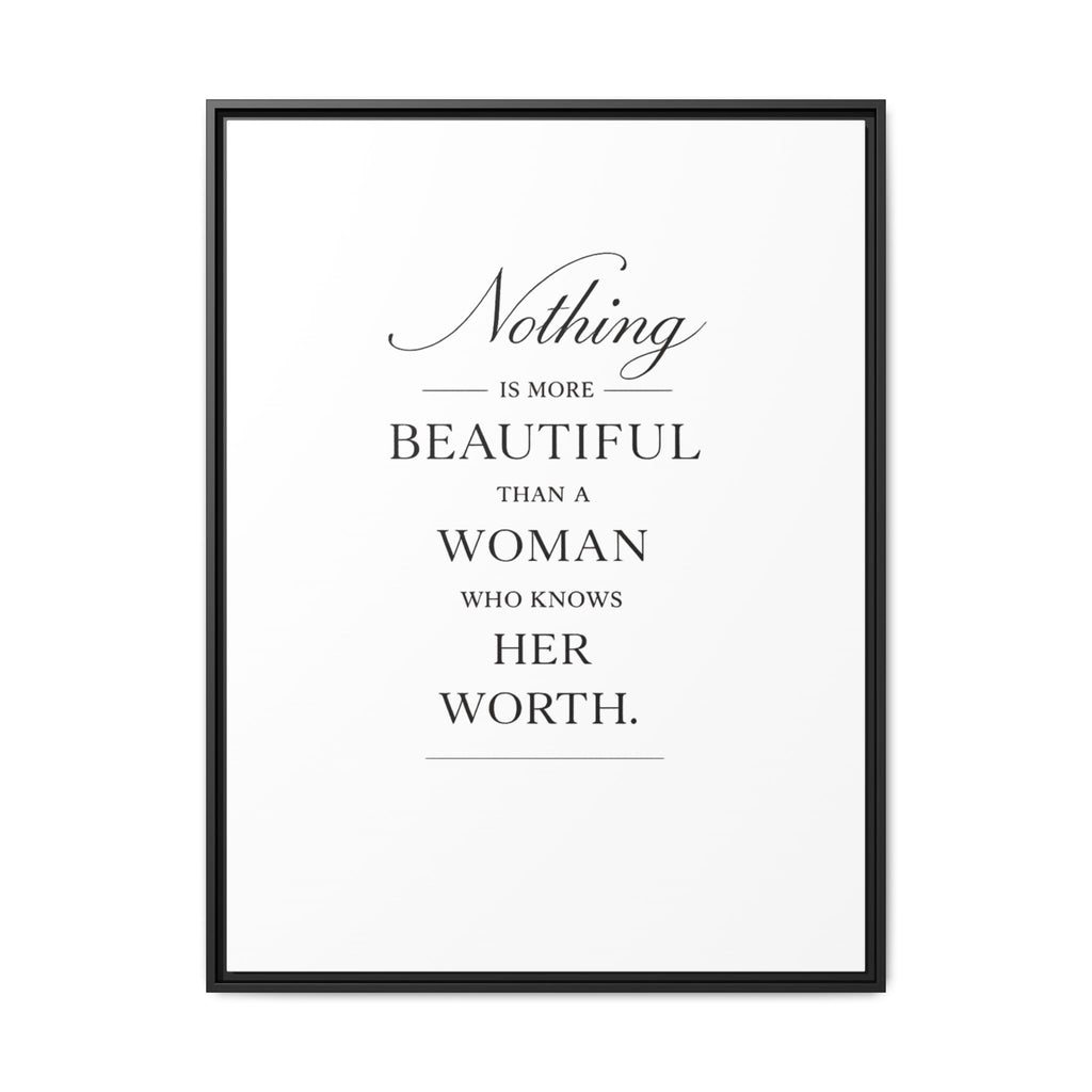 Framed luxury black and white inspirational quote on a white background