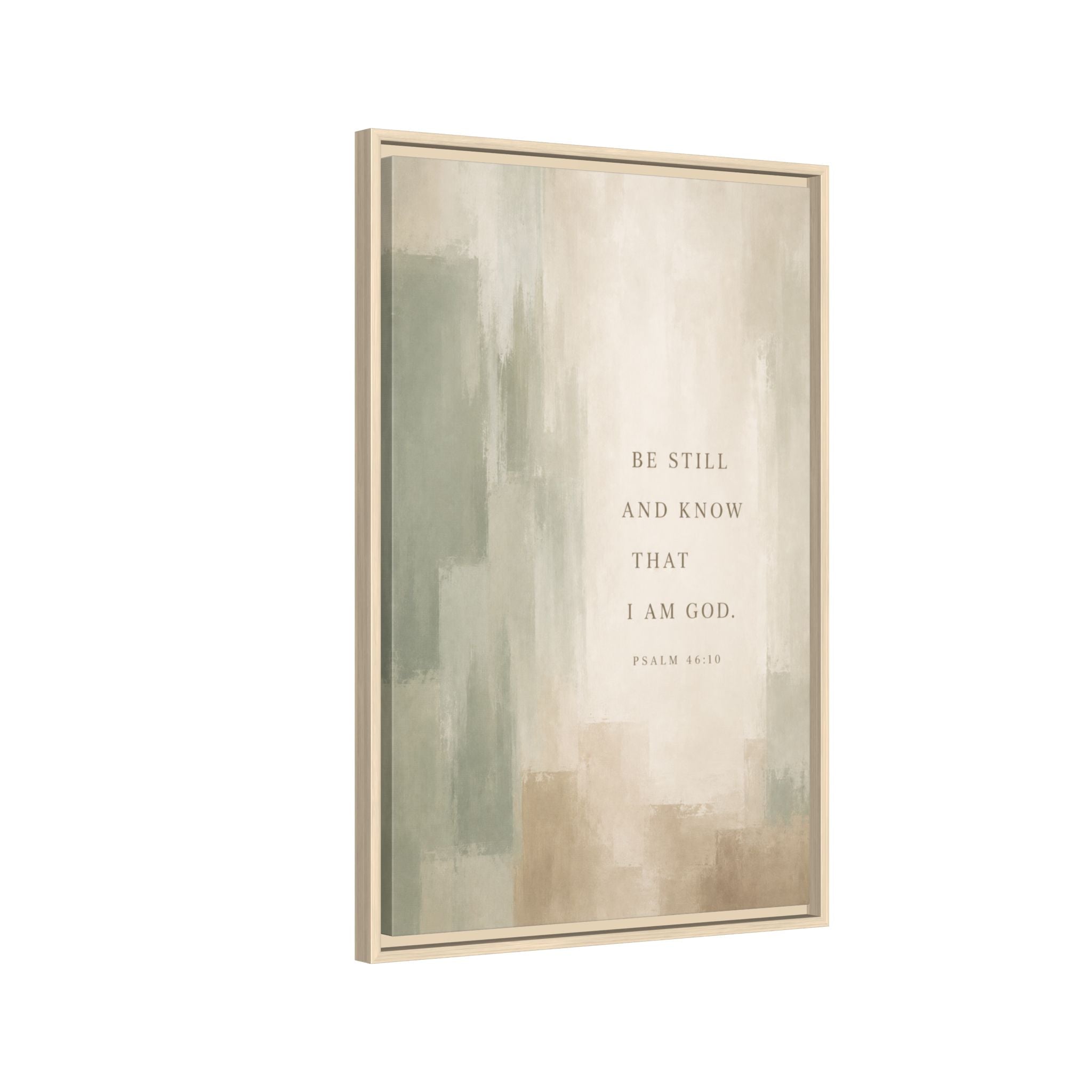 Be Still and Know | Sage Psalm 46:10 Canvas Wall Art