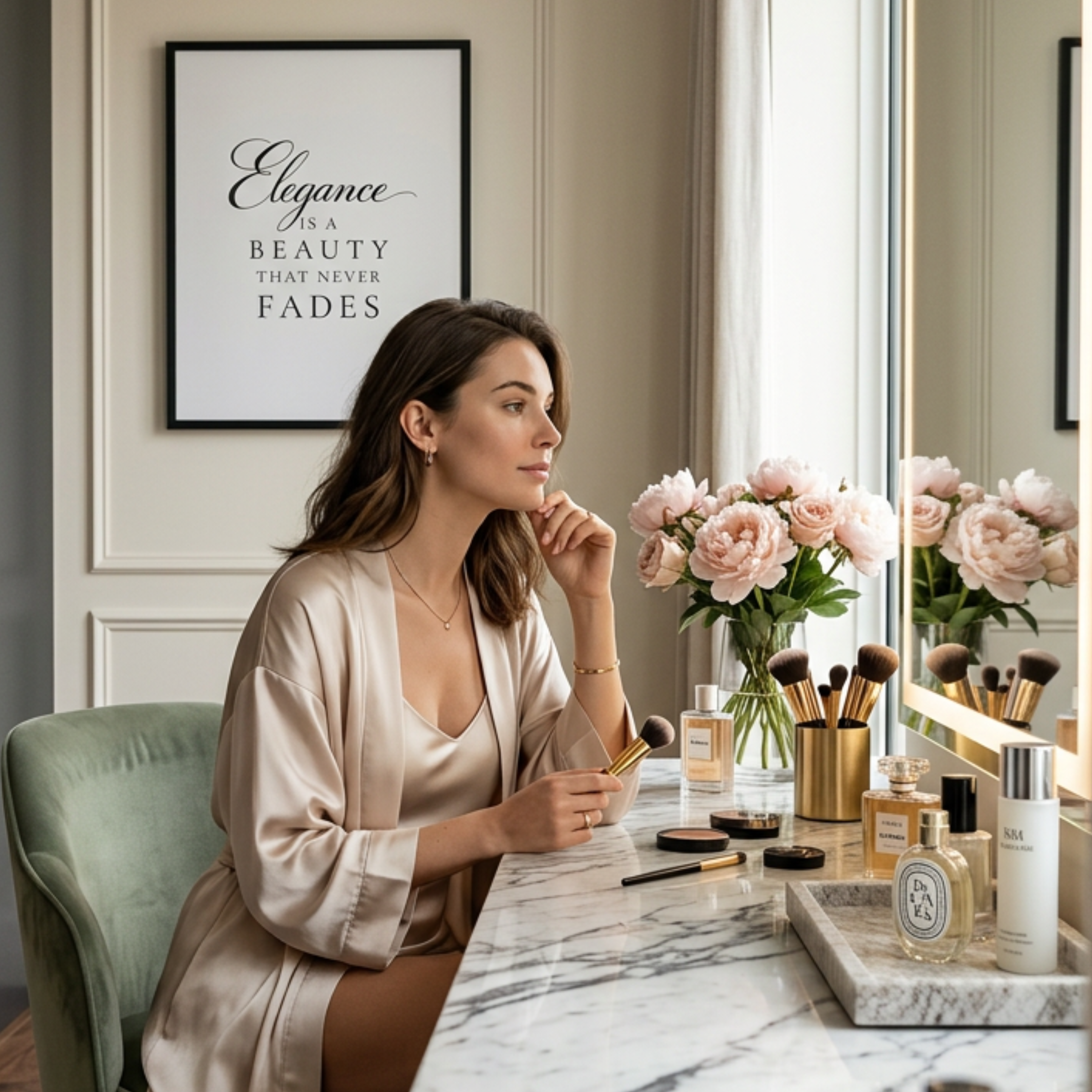 "Elegance is a Beauty” Canvas Wall Art | Black Frame