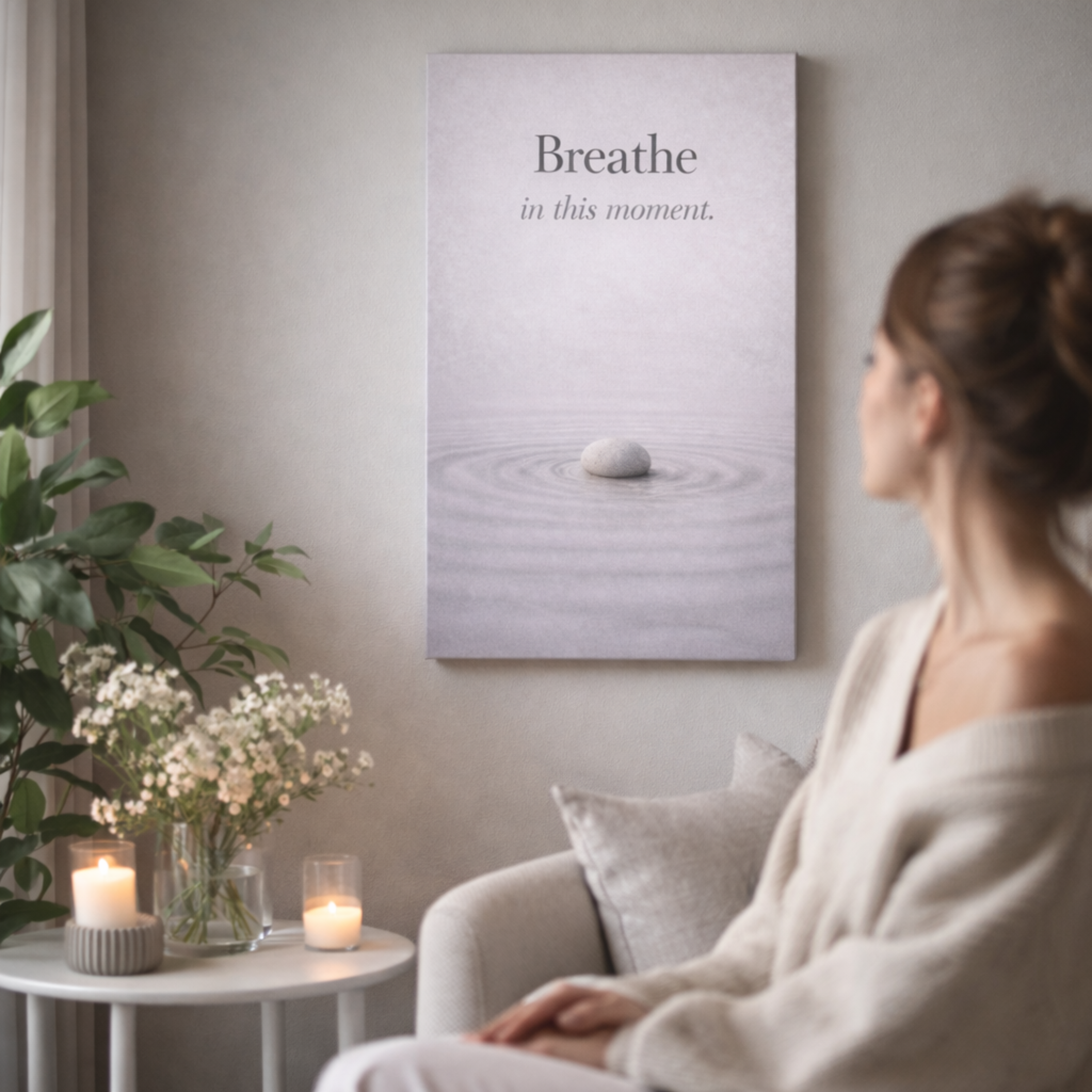"Breathe in This Moment" Canvas Wall Art